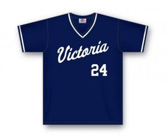 Custom Made V-Neck Baseball Jersey with Self-Fabric Neck and Sle