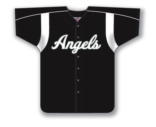 Custom Made Full Button Baseball Jersey with Shoulder Inserts an - Click Image to Close